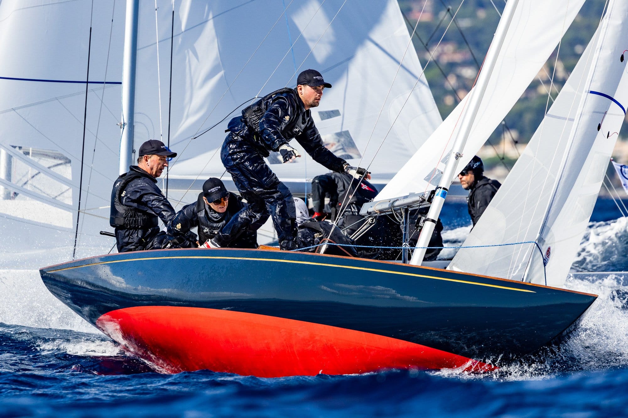 Dragon-class yacht Bluebottle racing.